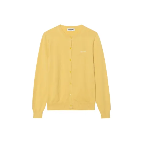 MIU MIU Кашемир Свитер Женские Нефритово-желтый цвет