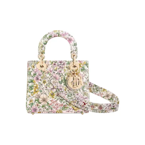 DIOR Lady Dior My ABCDior Телячья кожа Сумка Lady Dior Сумка через плечо Сумка Маленькая Женская Розовая и Зеленая