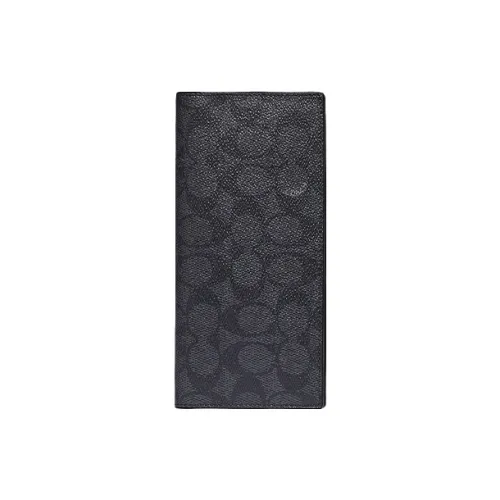 COACH Breast Pocket Холст и Кожа Клатч Кошелек Мужской Черный Серый