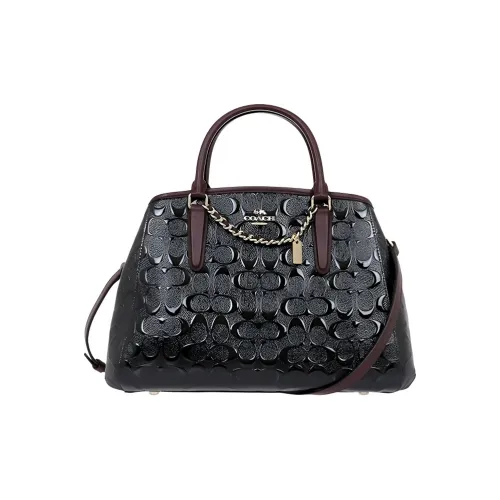 COACH Margot Кожа Ручная Сумка Сумка через плечо Сумка через плечо Большая Женская Черная Красная