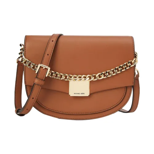 MICHAEL KORS Lita Коровья кожа Седло Сумка Сумка через плечо Сумка на плечо Средний Женский Коричневый