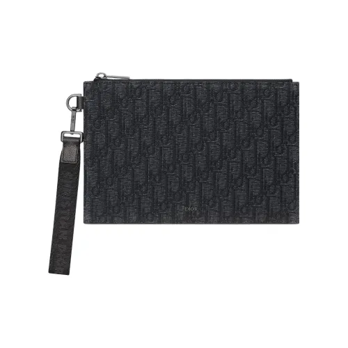 DIOR OBLIQUE Хлопок Клатч Мужской Черный Серый