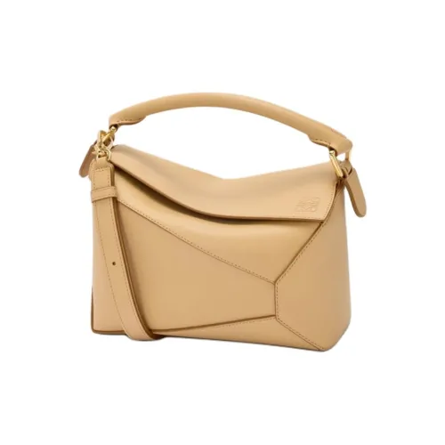 LOEWE Классическая Сумка на одном плече из телячьей кожи маленькая женская шелковая бежевая