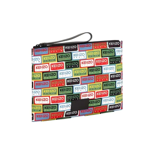 KENZO Кожа Детали Клатч Большой Унисекс Зеленый