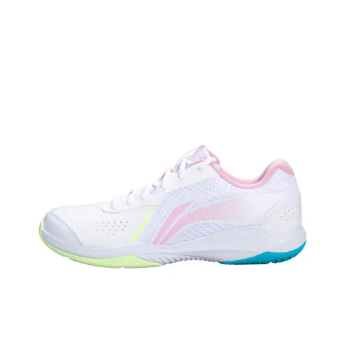 LiNing Shock Absorbers Slip-Resistant Abrasion-Resistant Low-Top Badminton Shoes Unisex White LiNing Shock Absorbers Противоскользящие Устойчивые к износу Низкие Кеды для Бадминтона Унисекс Белые