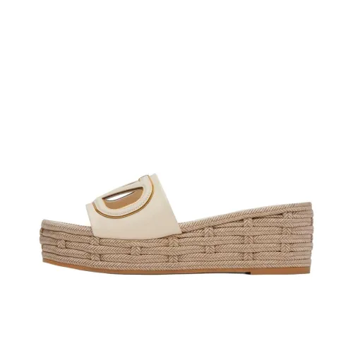 Valentino Резина Quick-Dry Слайд 6 см Женский Бежевый