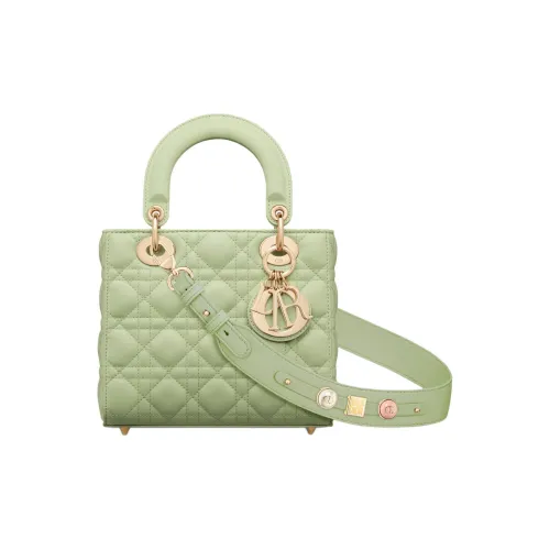 DIOR Lady Dior Sheepskin Tote Bag Shopping Bag Crossbody Bag Handbag Small Women's Light Green