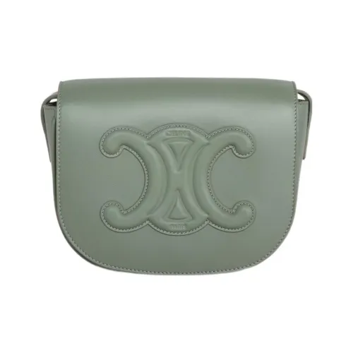 CELINE Cuir Triomphe Гладкая коровья кожа Сумка через плечо Сумка на плечо Женская Зеленая