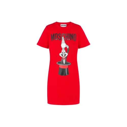 MOSCHINO Red Женские Короткие Платья с Рукавами