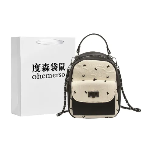 Dusen Kangaroo ПУ (полиуретан) Рюкзак Женские Экрю Розовый