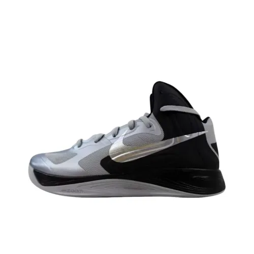 Nike ZOOM HYPERFUSE Устойчивый к истиранию Высокий Топ Повседневная Обувь Унисекс Черный Серый