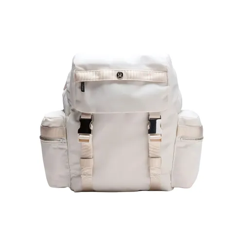 Lululemon Нейлон Рюкзак Мини Унисекс Кость Серебряный