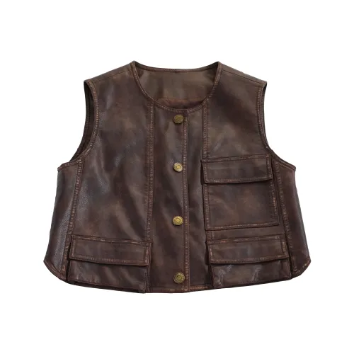 GURUI Цвет окосоврой скорлупы Коричневый 5F Женские жилеты