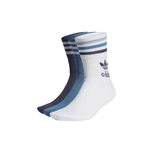 Adidas Originals Mid Cut Crew Носки 3 пары Высокие носки Унисекс 3 упаковки
