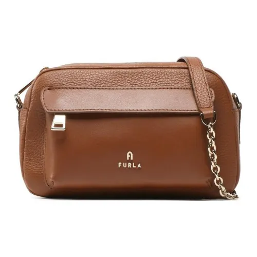 Furla Favola GRAIN LEATHER Camera Сумка Сумка Сумка через плечо Сумка через плечо Средняя Женская Коричневая