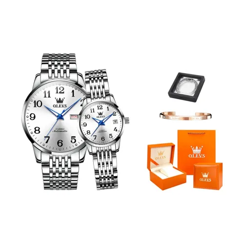 OLEVS Механические часы Унисекс с белым циферблатом