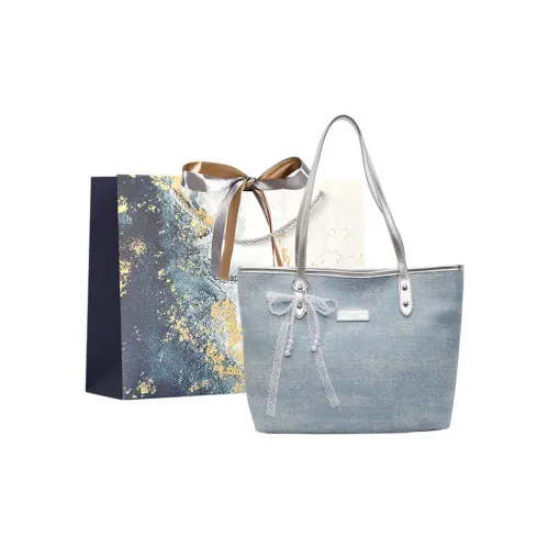 Iman's House Ткань Tote Сумка Сумка Сумка через плечо Женская Небесно-Синий Джинсово-Синий Черный Королевский Синий