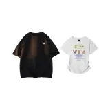 Чёрный свободный крой + белый с утяжкой на талии