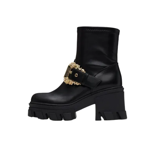 VERSACE JEANS Sophie Барокко Ботильоны 8,5 см Женские Черные