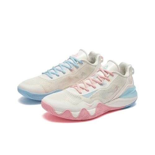 PEAK Taichi Происхождение 1,0 Противоскользящий и Устойчивый к Износу Покрытие Низкий Топ Баскетбольные Кроссовки Мужские Синий Розовый