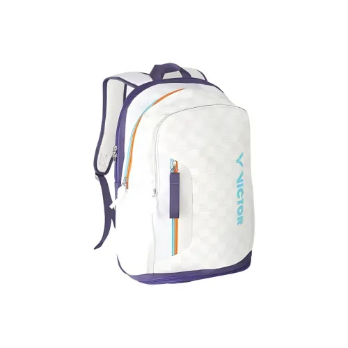 Victor ПУ (полиуретан) Синтетическая кожа с полиэстером Рюкзак Унисекс Белый и Фиолетовый