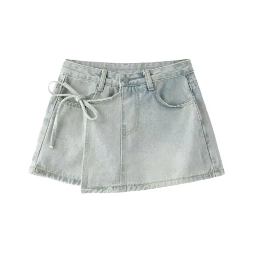 Lan Miao Светло-синие Женские Джинсовые Шорты