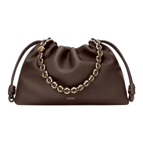 LOEWE Flamenco Овечья кожа Сумка через плечо Большая Женская Красный Коричневый