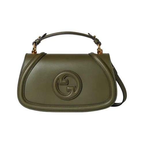 GUCCI Blondie Гладкая кожа Сумка Средний Женские Лесной зеленый