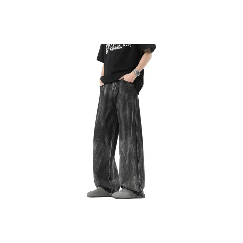 M JEANS STUDIOS 7 Камень Мытый серый Унисекс Джинсы