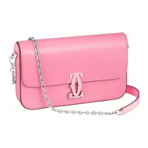 CARTIER C De Cartier Collection Сумка через плечо из телячьей кожи мини-сумка женская розовая