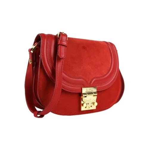 MCM Замша Кожа Сумка через плечо Сумка на плечо Женская Красная