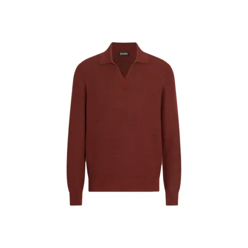 Ermenegildo Zegna Polo кирпично-красного цвета для мужчин