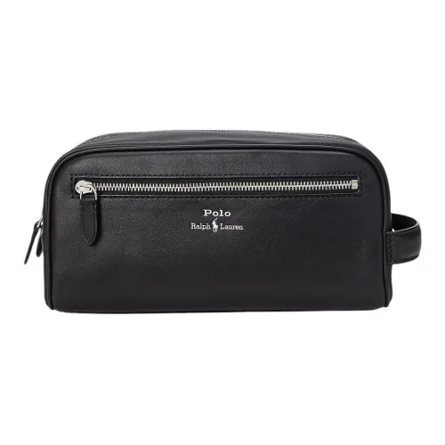Polo Ralph Lauren Сумка для туалетных принадлежностей из коровьей кожи мужская черная
