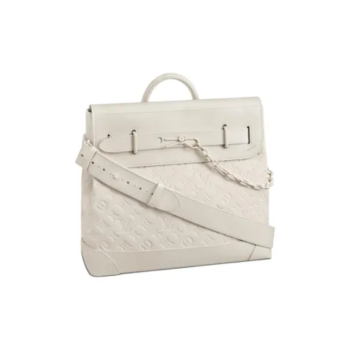 LOUIS VUITTON Steamer Кожа Плечевая Сумка Женская Молочно-белая