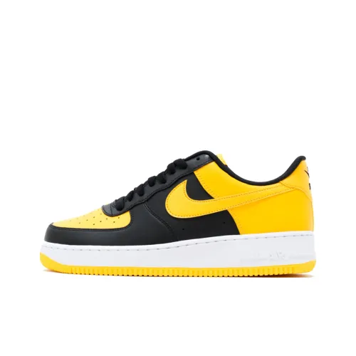 Nike Air Force 1 Устойчивые к истиранию Низкие Кроссовки для скейтбординга Мужские Черные Желтые