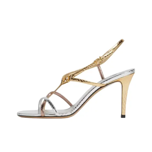 FENDI FFold one Ремень Сандалии 8,5 см Женские Золотые