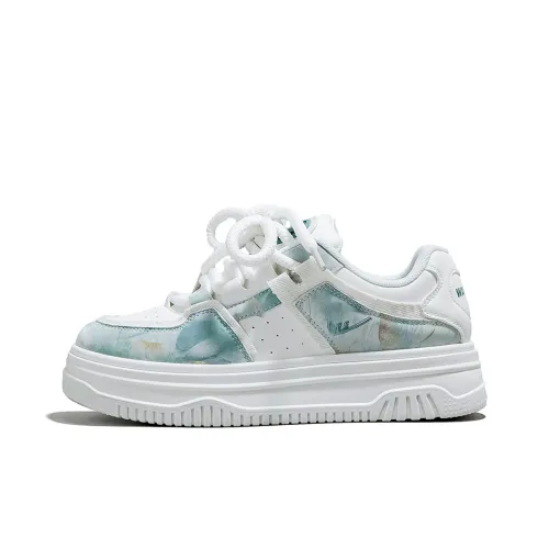 Warrior Low Топ Скейтборд Кроссовки Женские Белые Озерный Зеленый