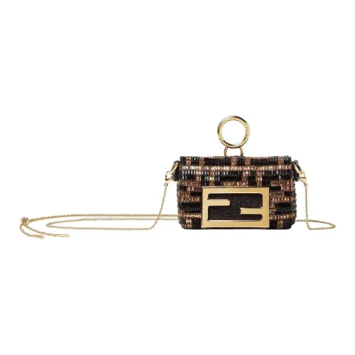 FENDI Baguette Кожа Монета Кошелек Женские Коричневый