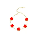 Красный пятилепестковый счастливый клевер