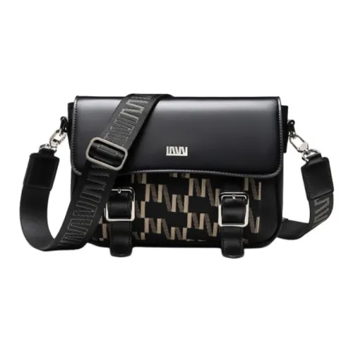 SEPTWOLVES Ткань + Искусственная кожа Курьерская сумка Сумка через плечо Средняя Унисекс Черный хаки Черный Синий