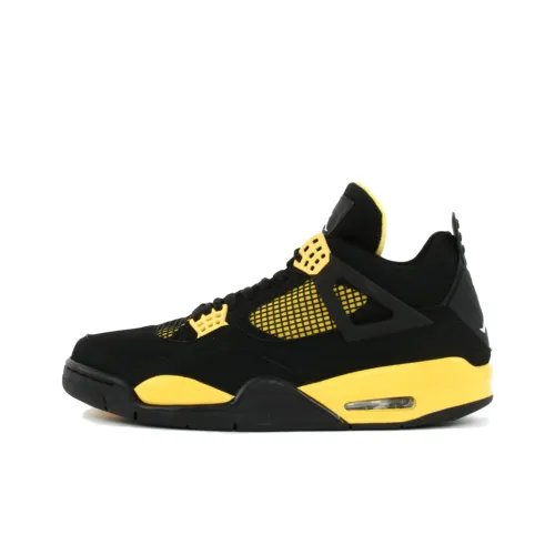 Jordan Air Джордан 4 Устойчивые к истиранию Низкие Баскетбольные Кроссовки Унисекс Черные