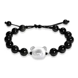 Милый медведь, браслет - черный