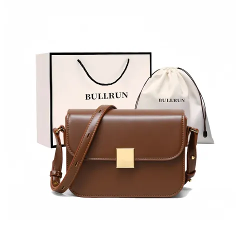 Bullrun Сумка через плечо из коровьей кожи женский мокко
