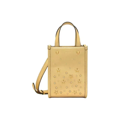 Jimmy Choo Кожа Тоут Сумка Сумка для покупок Сумка через плечо Сумка Мини Женская Золотая