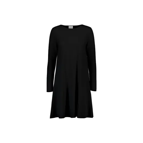 ALLUDE Черное Женское Длинное Платье с Рукавами