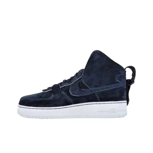 Nike Air Force 1 Устойчивые к истиранию высокие кроссовки для скейтбординга унисекс темно-синие