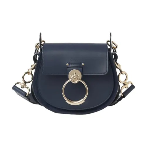 Chloe Chloé сумки Гладкая отделка Телячья кожа Пэчворк Замша Сумка через плечо Женская Морской синий