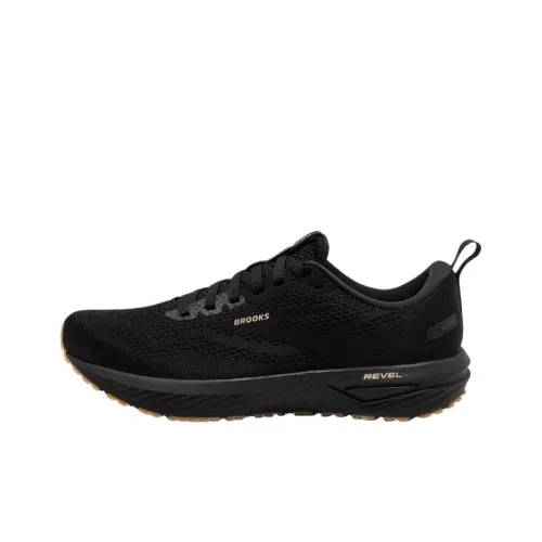 Brooks Revel 6 Устойчивые к истиранию Низкие Кроссовки для бега Повседневные Женские Черные