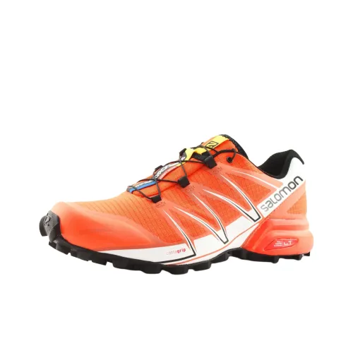 SALOMON SPEEDCROSS PRO Устойчивые к истиранию Низкие Беговые кроссовки Мужские Оранжевые Белые