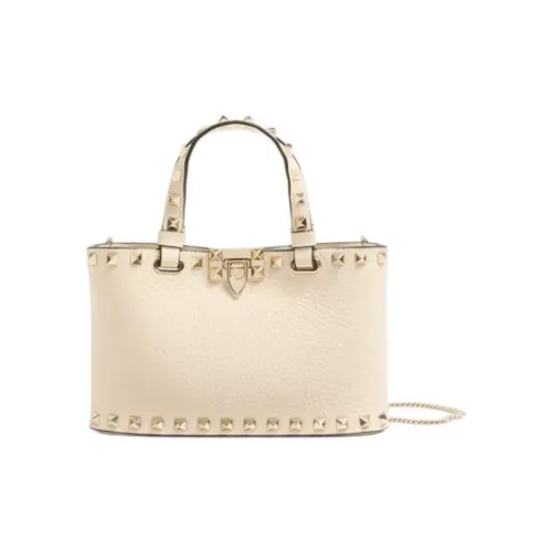 Valentino Rockstud Телячья кожа Сумка через плечо Сумка Мини Женская Светлый Айвори